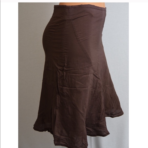 O'Neill brown skirt 100% cotton flower embroidery - Picture 2 of 6